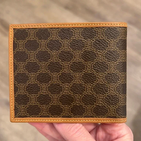 Céline Macadam Triomphe Monogram Bifold Wallet Mens Excellent